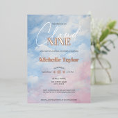 パステルシーズオンクラウドナインブライダルシャワー 箔招待状 (立ち正面)