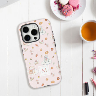 パステルシープペンギンデザートパターンピンクモノグラム iPhone 16 PROケース