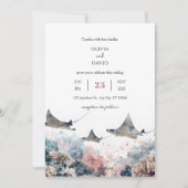 パステルシーマリンライフコーラルリーフビーチ結婚式 招待状 (正面)