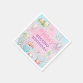 パステルシーライフ女の子の誕生日紙ナプキン。 スタンダードカクテルナプキン (角)