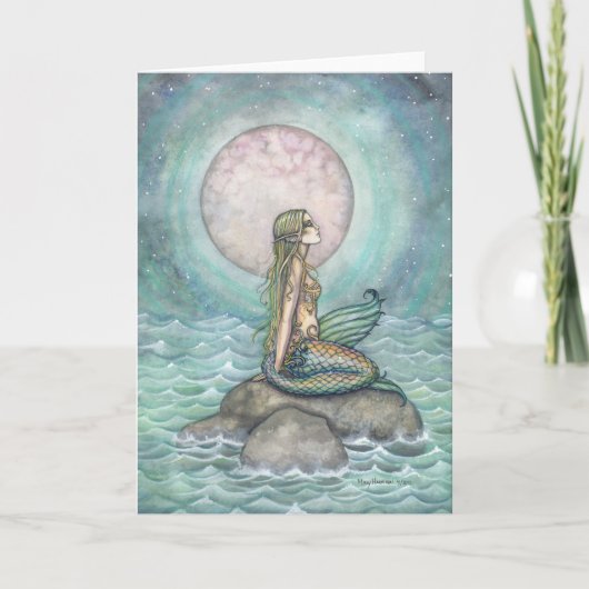 パステルシーンファンタジー人魚アート カード (正面)