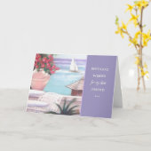 パステルシー&シルボート誕生日ウィッシュ カード (黄色い花)