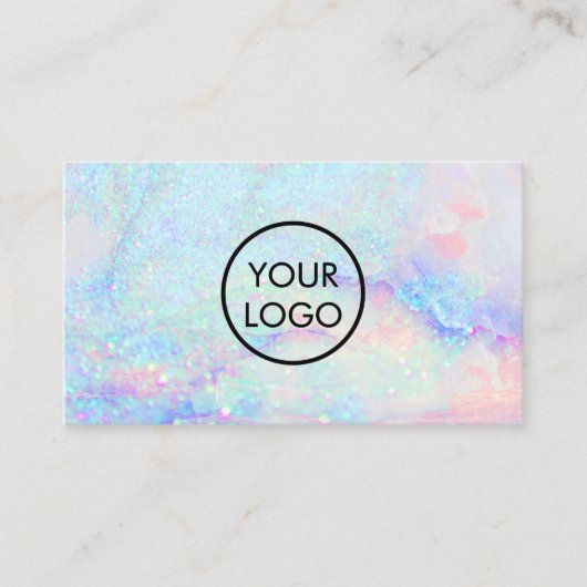 パステルジェムストーンのロゴグリッター名刺 名刺 (正面)