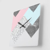 パステルジオムトリックマーブル点々のあるデザイン スクエア壁時計 (傾斜)