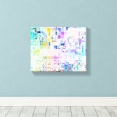パステルジオメトリックの正方形 キャンバスプリント (インサイチュ (ウッドフロア))