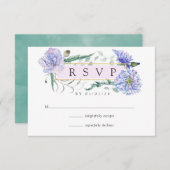 パステルジオメトリックピオニーフローラウェディングRSVP 出欠カード (正面/裏面)