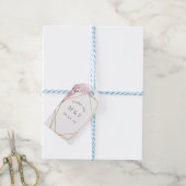 パステルジオメトリックピオニー結婚フローラ ギフトタグ (より糸付き)