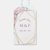 パステルジオメトリックピオニー結婚フローラ ギフトタグ (正面)
