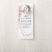 パステルジオメトリックピオニー結婚フローラ ドアノブサイン (ノブ)