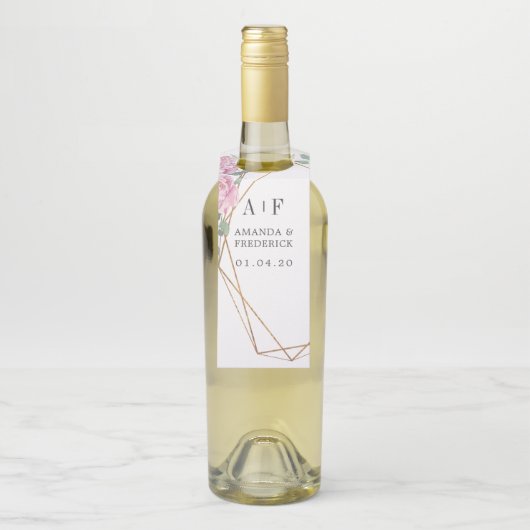 パステルジオメトリックピオニー結婚フローラ ボトルネックタグ (ボトル)