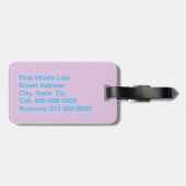 パステルジオメトリック背景カスタムモノグラム ラゲッジタグ (裏面横)