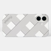 パステルジオメトリ交差グレー線（名前あり） Case-Mate iPhoneケース (裏面 (横))