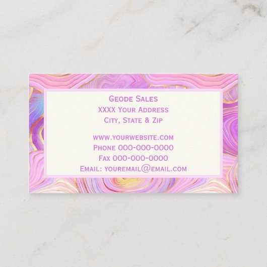 パステルジオードアゲートアンド金ゴールド 名刺 (裏面)