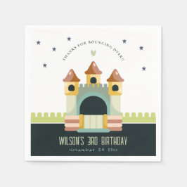 パステルジャンピングキャッスルジャンプ&子供の誕生日 スタンダードカクテルナプキン