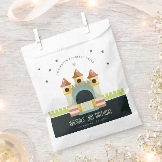 パステルジャンピングキャッスルジャンプ&子供の誕生日 フェイバーバッグ (クリップ留めされた状態)