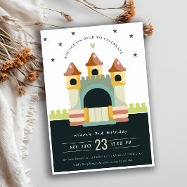 パステルジャンピングキャッスルジャンプ&子供の誕生日 招待状