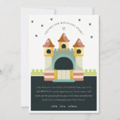 パステルジャンピングキャッスル ジャンプ&プレイ キッズバースデー サンキューカード (正面)