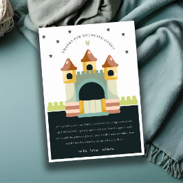 パステルジャンピングキャッスル ジャンプ&プレイ 子供の誕生日 サンキューカード