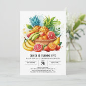 パステルジューシー編集可能フルーツ誕生日 招待状 (スタンド正面)