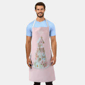 パステルジンジャーブレッドシュガーキャッスルケーキ エプロン (着用した状態)