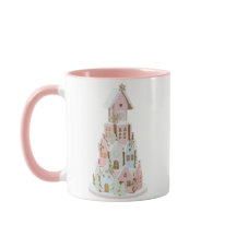 パステルジンジャーブレッドシュガーキャッスルケーキ