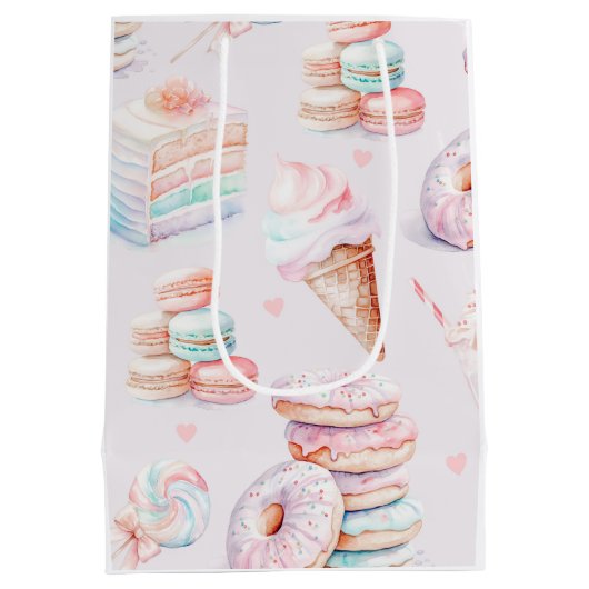 パステルスイーツバースデーパーティー ミディアムペーパーバッグ (裏面)