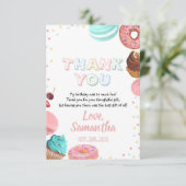 パステルスイートキャンディロリポップカップケーキドーナツ誕生日 サンキューカード (スタンド正面)