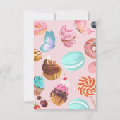 パステルスイートキャンディロリポップカップケーキドーナツ誕生日 サンキューカード (裏面)