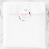 パステルスイートキャンディロリポップカップケーキドーナツ誕生日 ラウンドシール (バッグ)