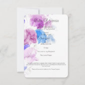 パステルスイートピーお祝いオブライフフォトカード 招待状 (裏面)