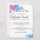 パステルスイートピーお祝いオブライフ 招待状 (正面)