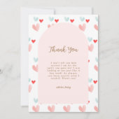 パステルスウィートアーチヴァレンティーンズベビーシャワー サンキューカード (正面)