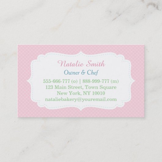 パステルスウィートマカロンパティスリー 名刺 (裏面)