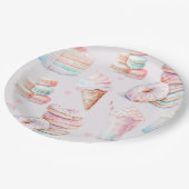 パステルスウィート誕生日パーティー ペーパープレート (アングル)