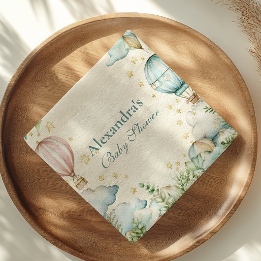 パステルスカイアドベンチャーベビーシャワー スタンダードカクテルナプキン