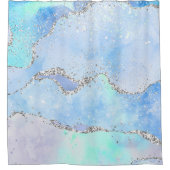 *~*パステルスカイブルーアゲートホログリッター海AP8 シャワーカーテン (正面)