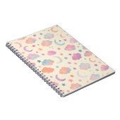 パステルスカイ夢 – 月、星、雲のパターン ノートブック (右側)