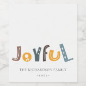 パステルスカンジイエローグレイ文字プレジャークリスマス ワインラベル (シングルラベル)