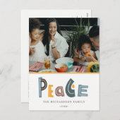 パステルスカンジイエローグレーフォトピースクリスマス シーズンポストカード (正面/裏面)