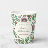 パステルスカンジナビアフローラブライダルシャワー 紙コップ (正面)