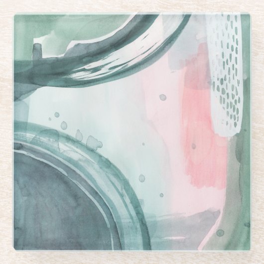 パステルスクライブ – 水彩 ガラスコースター (正面)