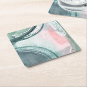 パステルスクライブ – 水彩 スクエアペーパーコースター (アングル)