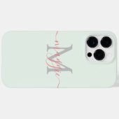 パステルスクリプトモノグラムパーソナライズド携帯ケース Case-Mate iPhoneケース (裏面 (横))