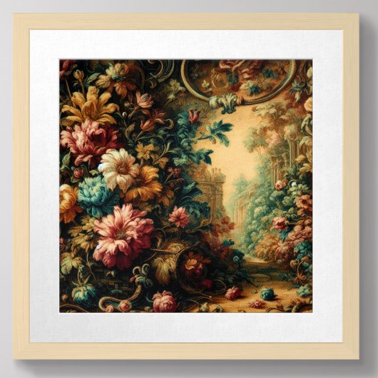 パステルスケッチのアンティークタペストリークロス ポスター