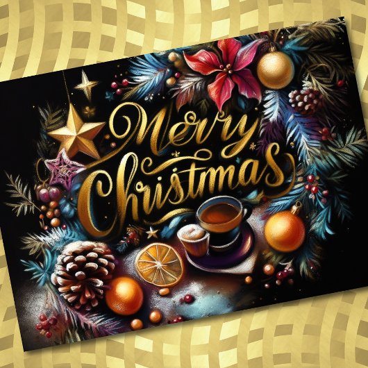 パステルスケッチのクリスマスお洒落 カード