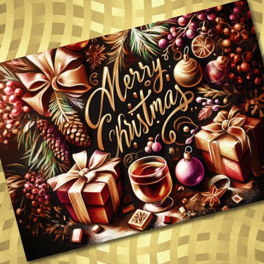 パステルスケッチのクリスマスお洒落 シーズンカード