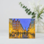 パステルスケッチのダンツィヒ市のゲートビューネプチューン シーズンポストカード (スタンド正面)