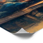 パステルスケッチオブエンシェント中国のヴィレッジ ポスター (角)