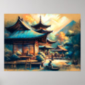 パステルスケッチオブエンシェント中国のヴィレッジ ポスター (正面)