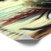 パステルスケッチオブグリズリーベアーイン自然 ポスター (角)